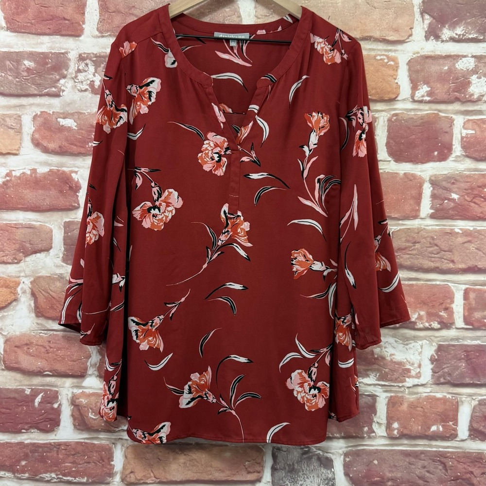Anthropologie Daniel Rainn Top Women's 2X Multicolor Garden Floral Tunic Shirt